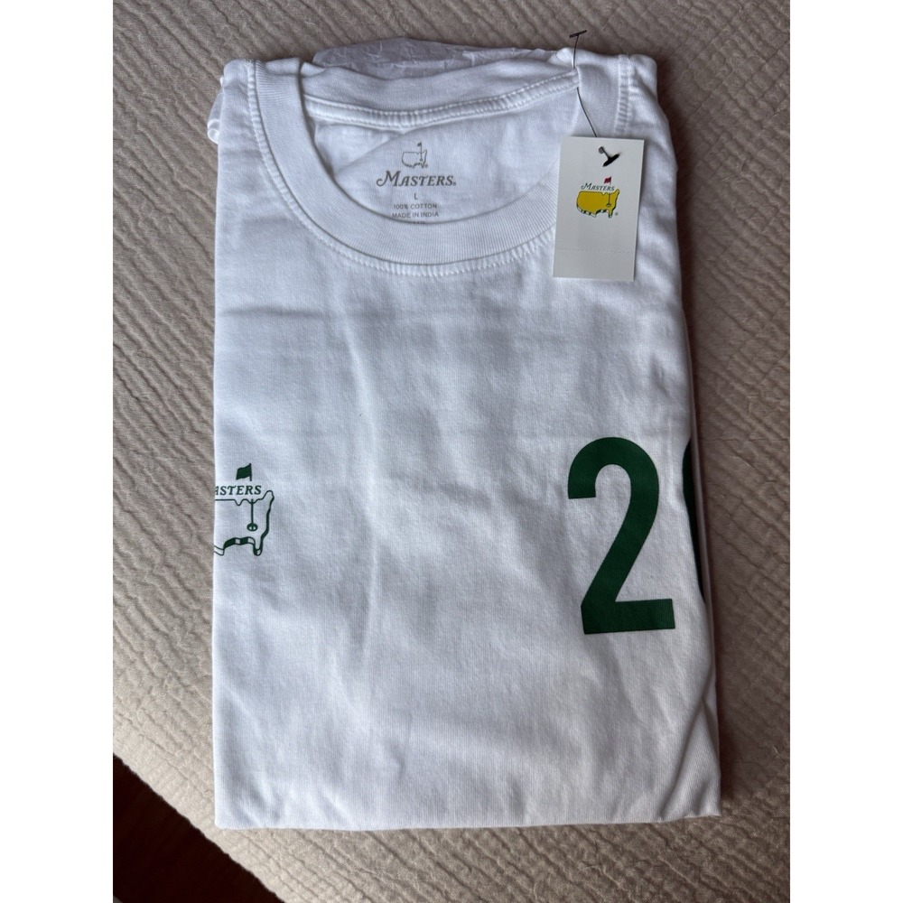 Masters Golf Tournament 2026 Tee T Shirt Size Large NWT White Caddie Year